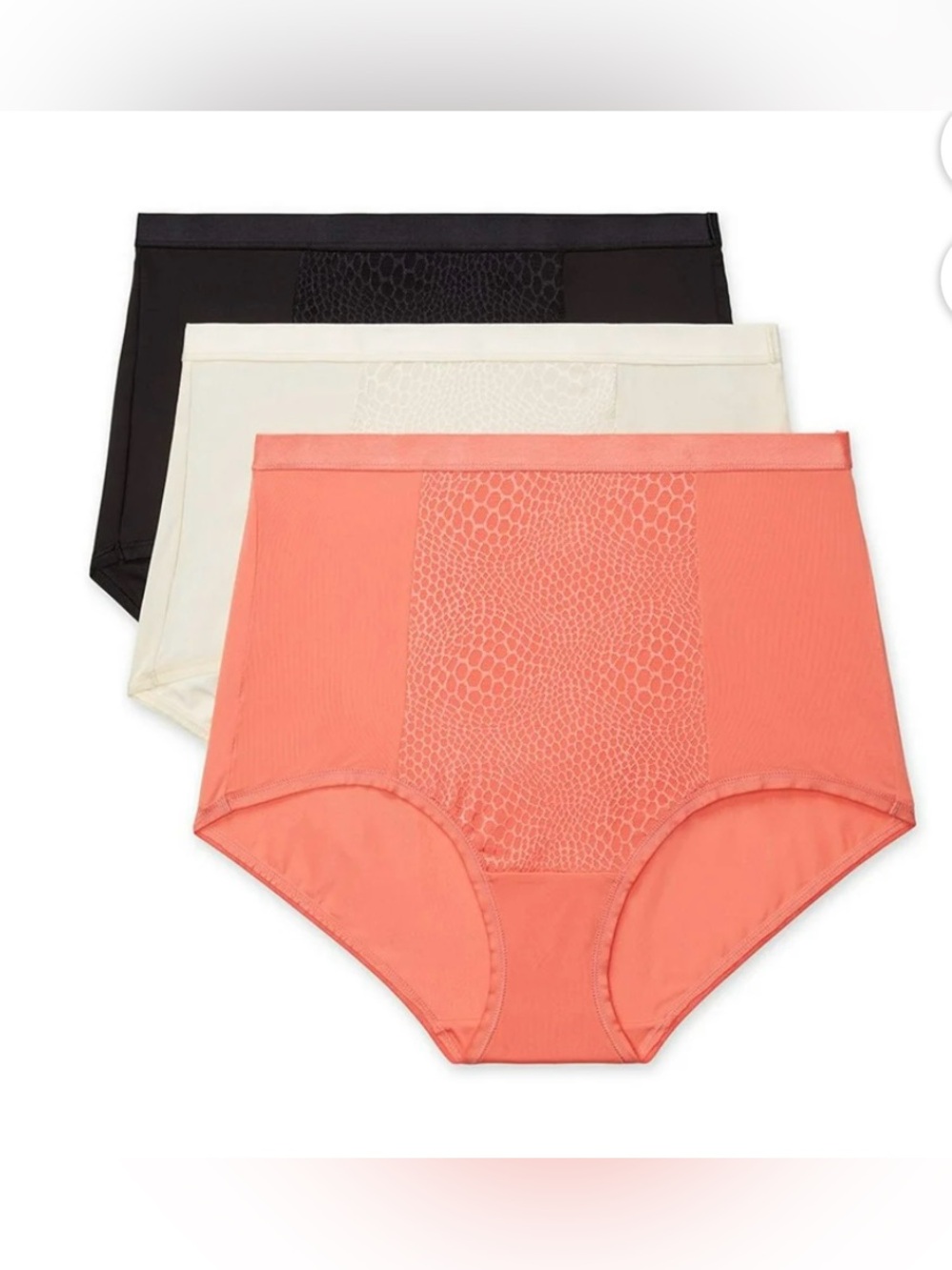 Warners® Blissful Benefits Tummy-Smoothing Comfort Microfiber Brief 3-Pack. NWT.